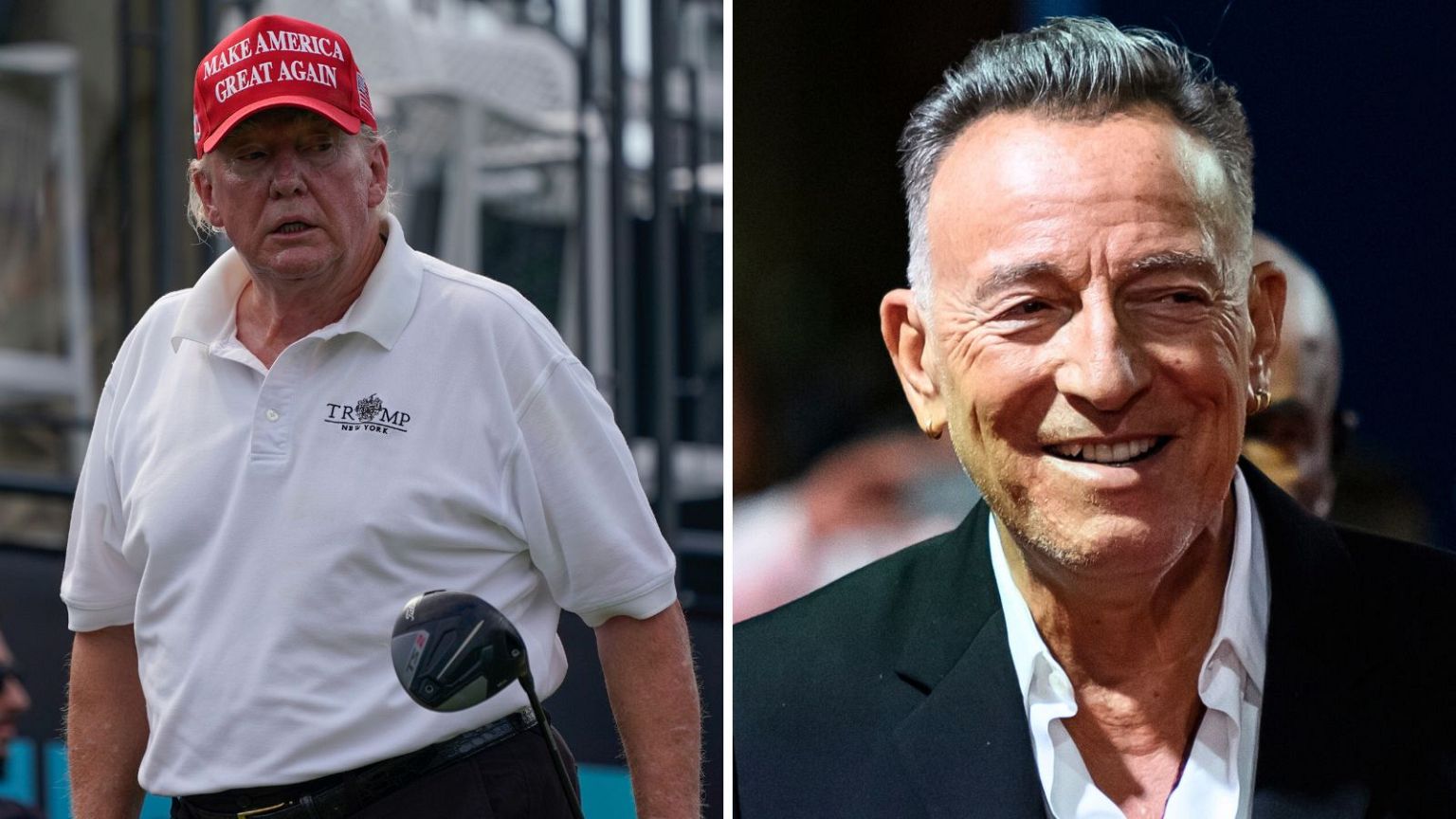 Trump partage un faux clip le montrant en train de frapper Bruce Springsteen avec une balle de golf.